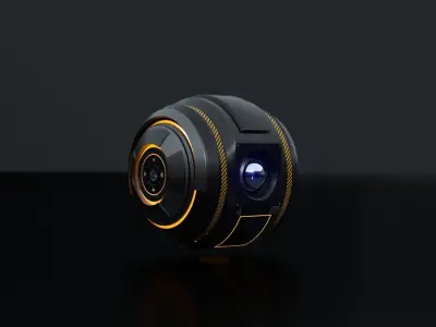 Sci-Fi Sentinel Drone Low-poly 3D model