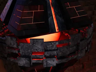 UFO 4 Pyramid Spaceship - Ovni - Flying Saucer Free 3D model