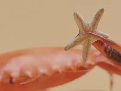 Sea Creatures Low-poly 3D model