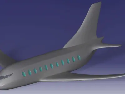 Aircraft airplane flying in sky 3D print model