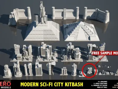 FREE MODERN SCI-FI BUILDING Free 3D model