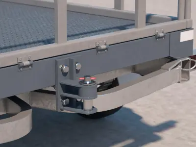 Utility Trailer with Railings 3D model