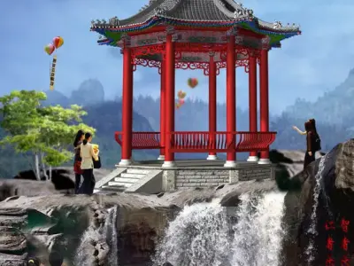 chinese The octagonal pavilion 3d models 3D model