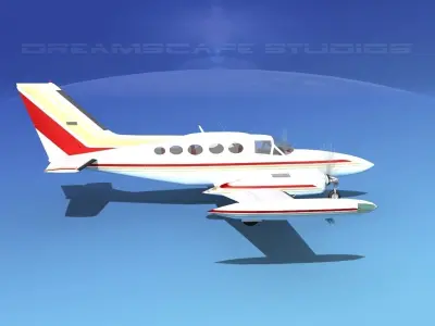 Cessna 414 Chancellor V01 3D model