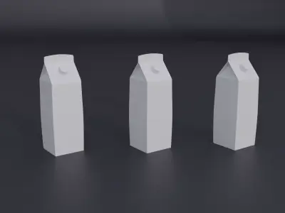 Milk Packaging Carton Low-poly 3D model