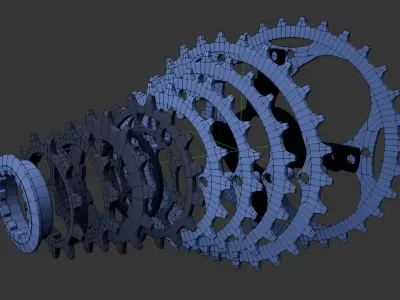 Mountain Bike Sprocket Set 3D model