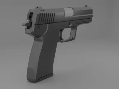 Low poly USP pistol Low-poly 3D model