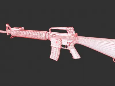 M16-A2 rifle Low-poly 3D model