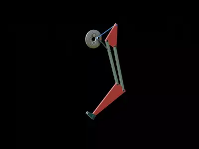 Humanoid leg mechanism rigged 3D model