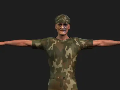 hyper realistic old hunter  3D model