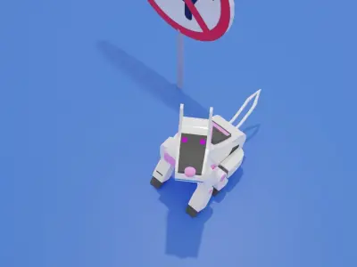 Dog Robot Low Poly Low-poly 3D model