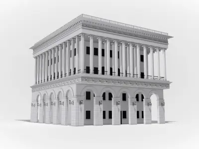 European Historical Building Architecture 3D model