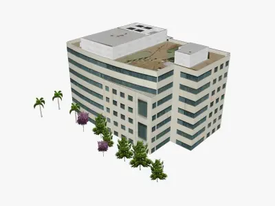Pacific Private Hospital Low-poly 3D model