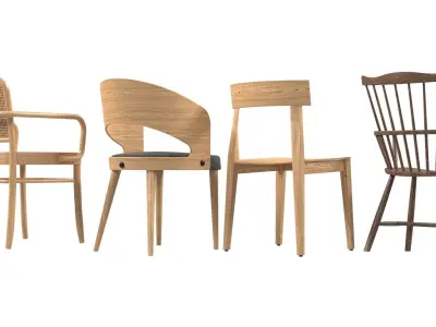 Classic Chairs Set Free 3D model