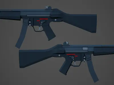 Stylized Mp5A2 SMG Low Poly Mobile Ready Low-poly 3D model