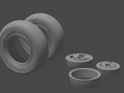 Hawker Hurricane Main and TailWheel set 3D print model