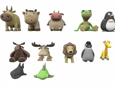 Plush toy collection pack part 1 3D model