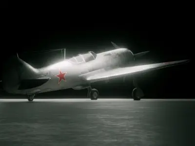 LA-7 Soviet Fighter Plane  3D model
