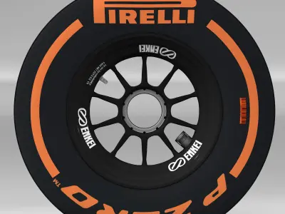 enkei hard rear tyre Low-poly 3D model