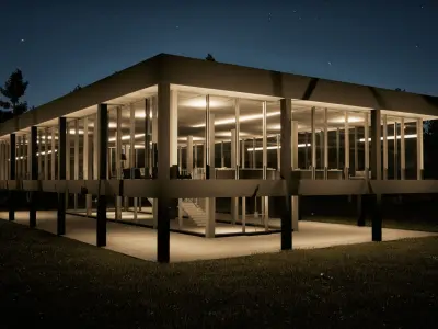 Modern office building Low-poly 3D model