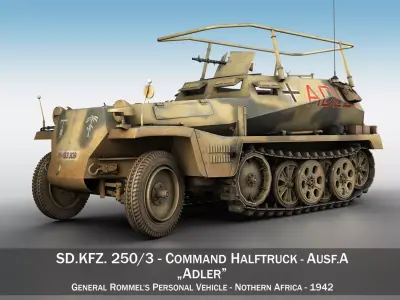 SD KFZ 250 3 - Adler - Halftrack command variant 3D model