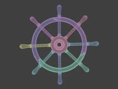 Wooden helm 3D model