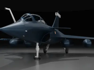 Rafale fighter plane 3D model Low-poly 3D model