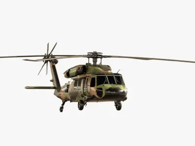 Sikorsky UH-60M and UH-60L Black Hawk US Military Helicopter Low-poly 3D model