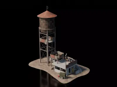 Warzone - Guarded Water Tower 3D model