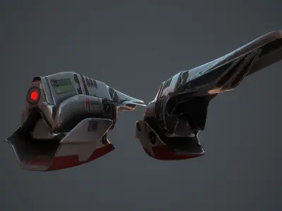 Sci-fi War Drone Low-poly 3D model