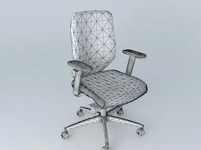 Simple red office chair  Free 3D model