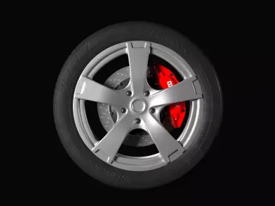 Car Alloy Wheel and Rim R17 Hankook 3D model