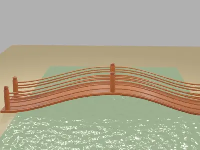 bridge across a pool Free 3D model