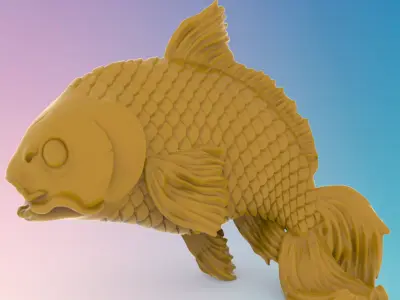 Carp fish 3 3D MODEL STL FILE FOR CNC ROUTER LASER 3D print model