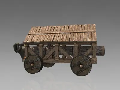 Medieval battering ram Low-poly 3D model
