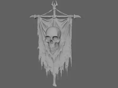 Tattered Death Banner 3D model