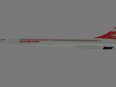 East German Flag Carrier Company Concorde Supersonic Airplane 3D model