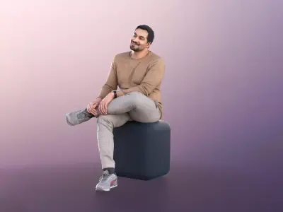 Sahir 11015 Mediterranean Man Sitting Free low-poly 3D model