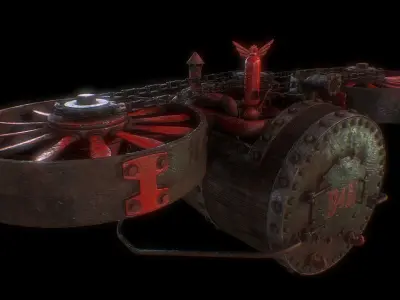 Old Barrel Drone Low-poly 3D model