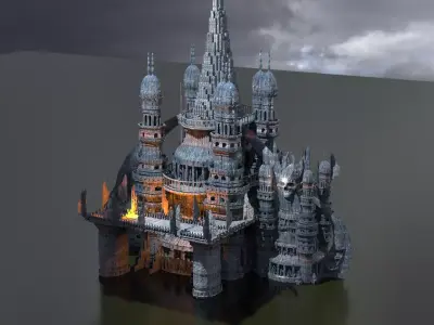 Vizier Tower ancient Underworld temple 4 3D model