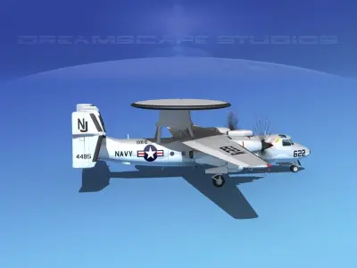 Grumman E-2C Hawkeye V02 3D model
