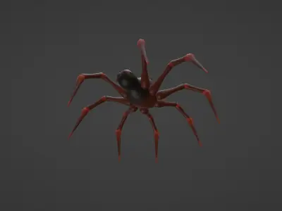 Textured rigged and animated spider Low-poly 3D model