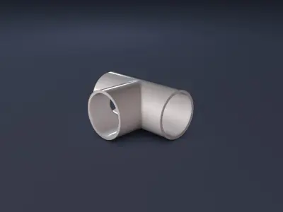T-Pipe Connector Low-poly 3D model
