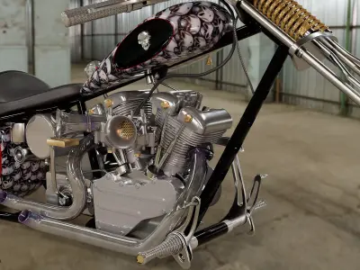 Street Chopper - Skull Theme 3D model