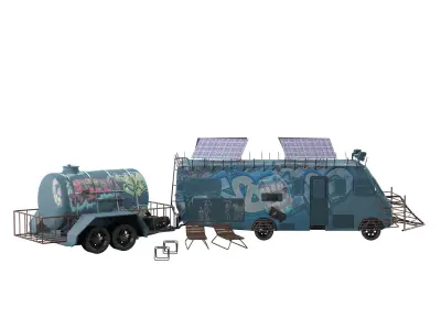 Fleetwood Bounder 1986 Zombi Apocalypse 3D model