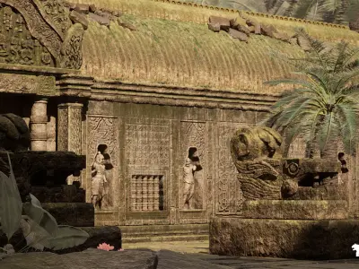 Jungle Ruins Lost Temple Ancient Environment Low-poly 3D model