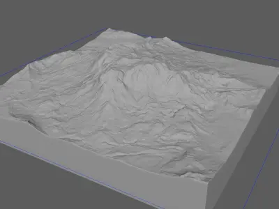 Green Snow Mountain 3D model
