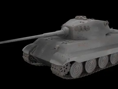 Tiger 2 tank Low-poly 3D model