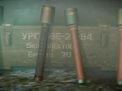 Hand Grenade StielhandGranate type Low-poly 3D model