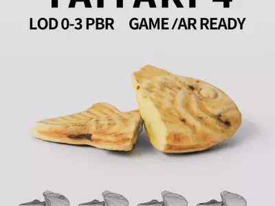 Cut Taiyaki ver4 3D model Low-poly 3D model